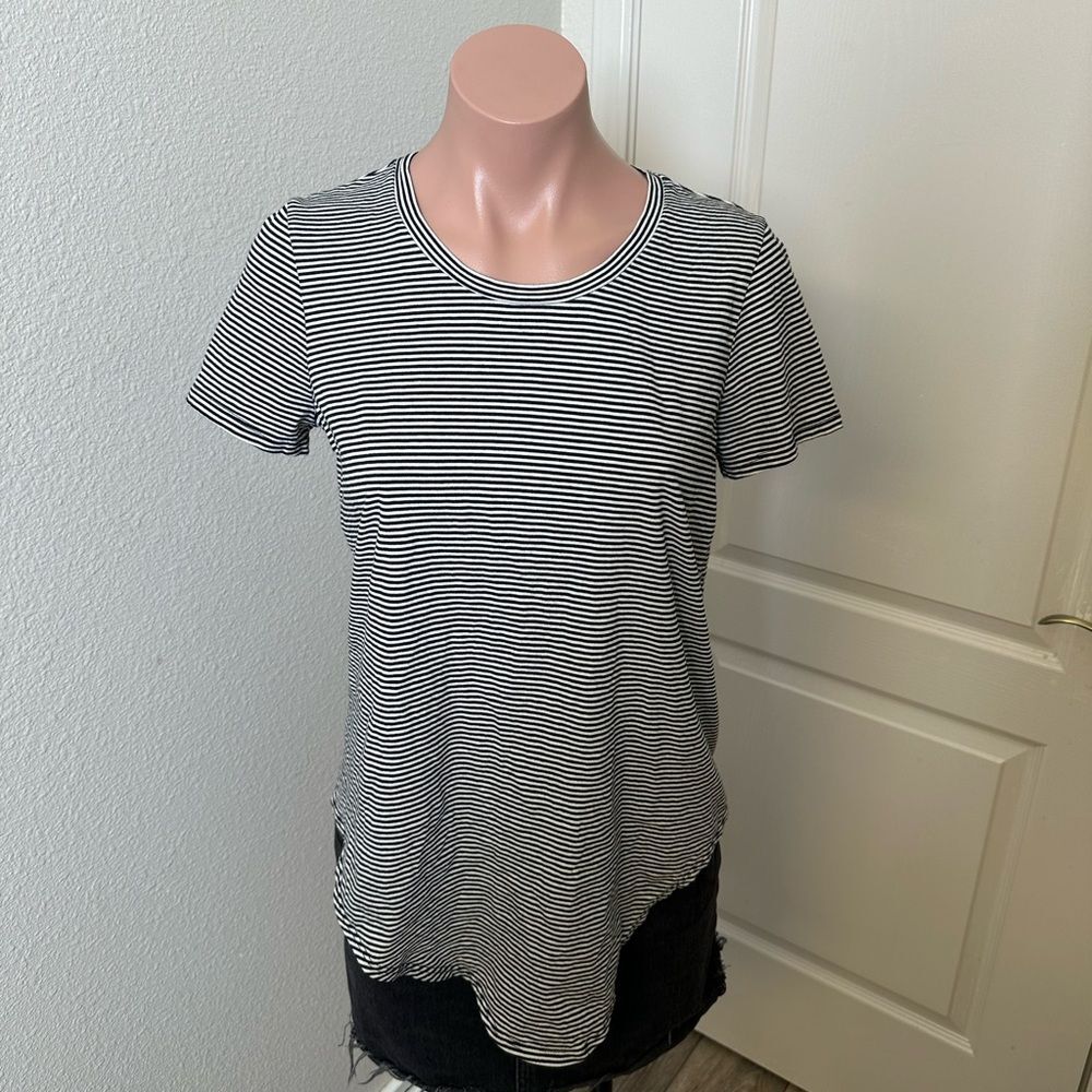 Madewell Striped Black and White Short Sleeve Tee Sz S